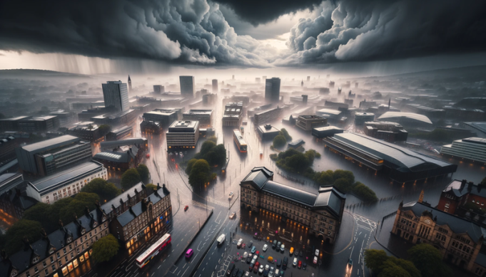 Inundații în urma furtunii Babet ce afectează regiunea West Midlands